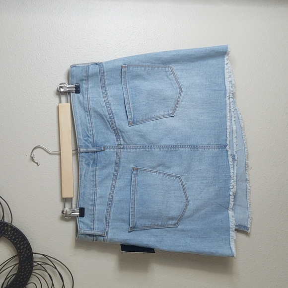 NWT Energie asymmetrical faux wrap denim skirt - Picture 2 of 5